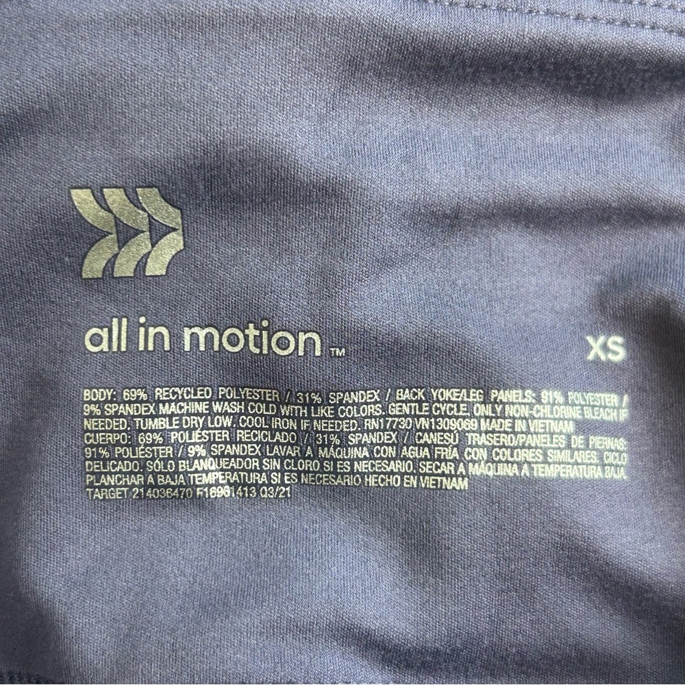 All In Motion Women's Contour Flex Ribbed 7/8 High Rise Leggings XS, Purple New - Picture 7 of 11
